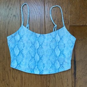 forever 21 blue snake skin tank top